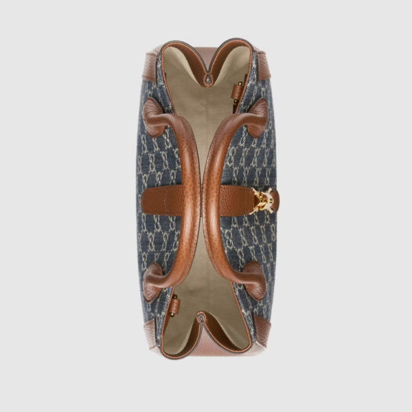 Túi Gucci Jackie 1961 Organic GG 'Dark Blue' 649016-2KQGG-8375 - Ảnh 4