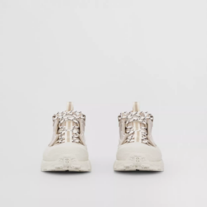 Alternative view of Giày Burberry Check Cotton Arthur Sneakers 'Soft Fawn' 80541151