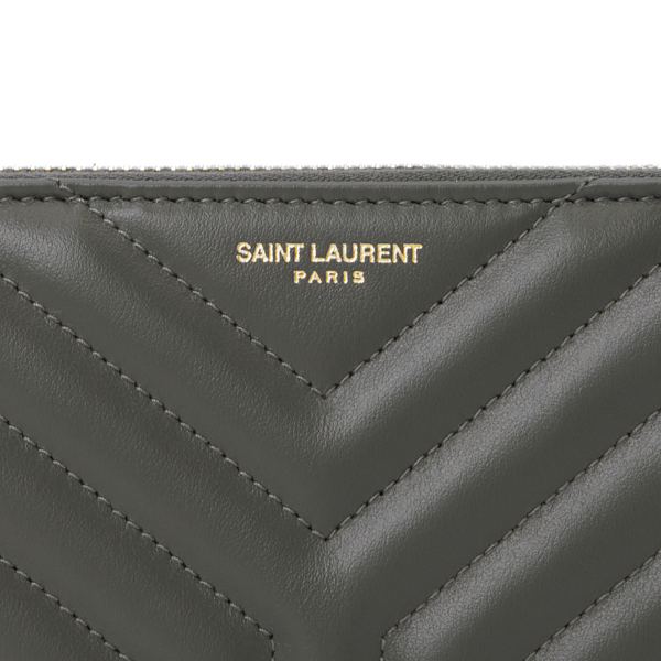 Vi Saint Laurent John Compact Zipper 'Gray' 650982-DV701-1112