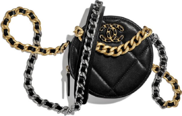 Túi Chanel Clutch On Chain Gold Silver Tone Black Lambskin AP0945-B01901-94305
