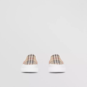 Alternative view of Giày Burberry Leather Vintage Check Slip-on 'White Beige' 80432121