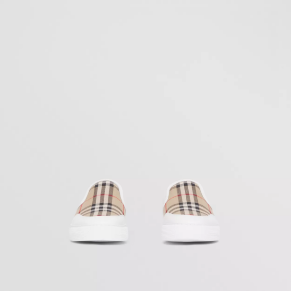 Giày Burberry Leather Vintage Check Slip-on 'White Beige' 80432121 - Ảnh 2