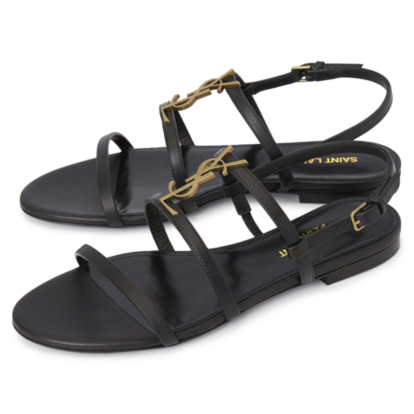 Dep Saint Laurent Cassandra Flat 'Black' 652758-BDATT-1000