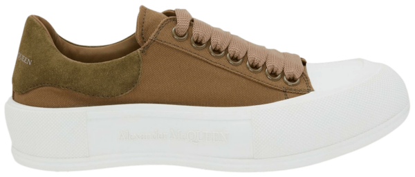 Giày Alexander McQueen Wmns Deck Lace-Up Plimsoll 'Khaki' 654593-W4PQ1-3227
