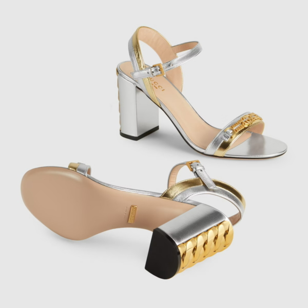 Giày Gucci Women's Sandal with Chain 655408-B8B20-8064 - Ảnh 5