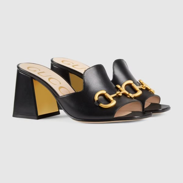 Giày Gucci Women's Slide Sandal with Horsebit ‎655412-BKO00-1000 - Ảnh 2