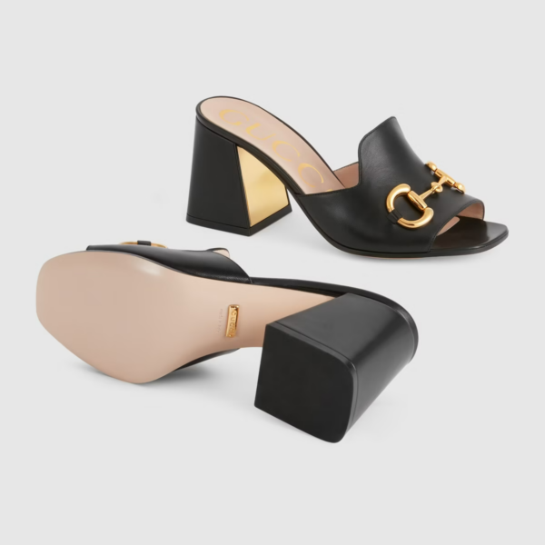 Giày Gucci Women's Slide Sandal with Horsebit ‎655412-BKO00-1000 - Ảnh 3