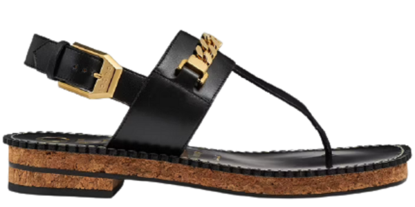 Dép Gucci Women's Thong Sandal with Chain ‎655558-A3N00-1000
