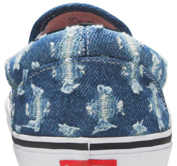 Giày Vans Supreme x Slip-On 'Blue Hole Punch Denim' VN0A38DD2DD - Ảnh 4