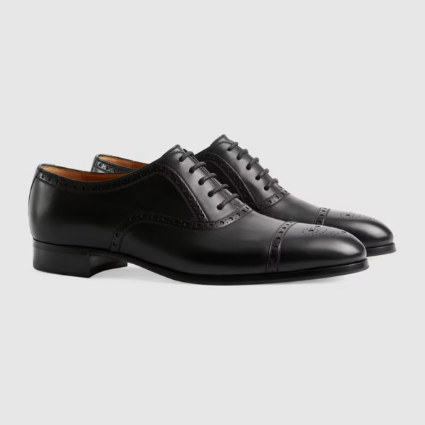 Giày Gucci Men's Shoe With Brogue Details 658215-1W600-1000 - Ảnh 4