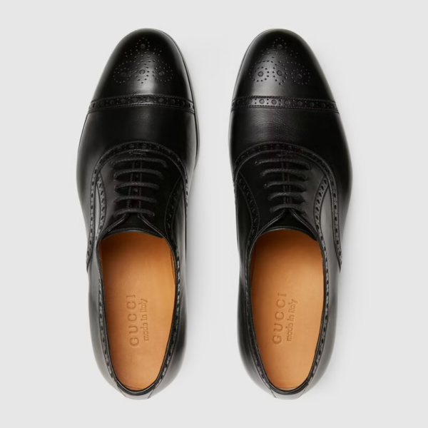 Giày Gucci Men's Shoe With Brogue Details 658215-1W600-1000 - Ảnh 3