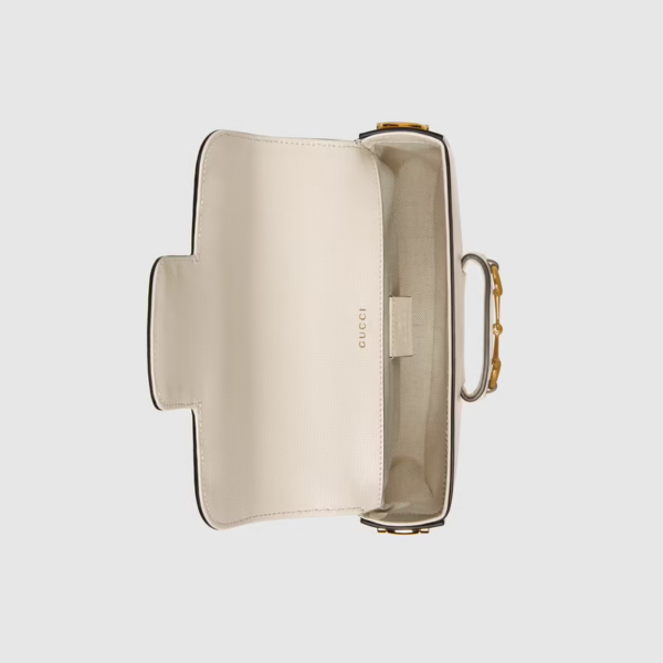 Túi Gucci Horsebit 1955 Mini White Leather 658574-18YSG-9068 - Ảnh 3