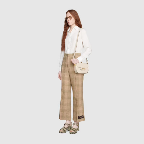 Túi Gucci Horsebit 1955 Mini White Leather 658574-18YSG-9068 - Ảnh 2