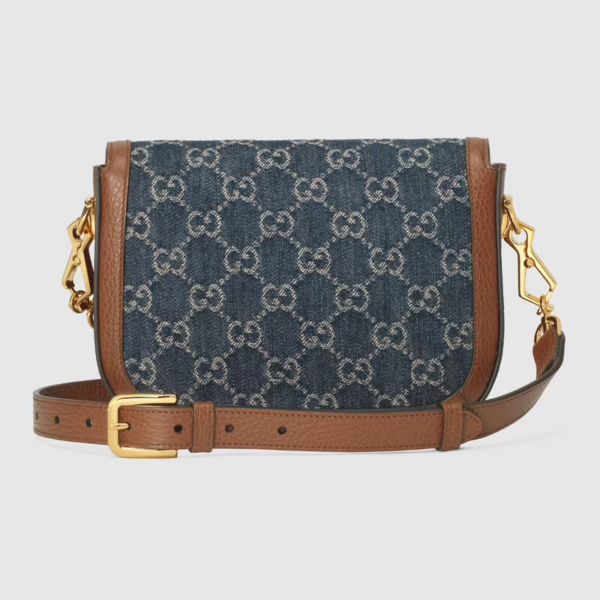 Túi Gucci Horsebit 1955 Mini Dark Blue And Brown 658574-2KQPG-8391 - Ảnh 3