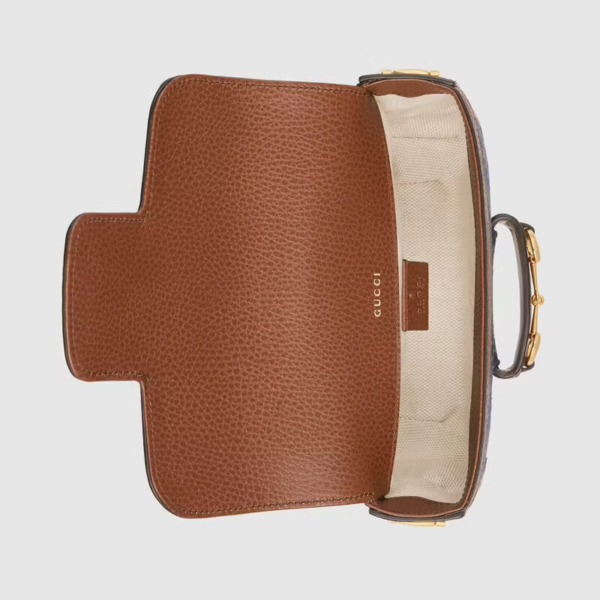 Túi Gucci Horsebit 1955 Mini Dark Blue And Brown 658574-2KQPG-8391 - Ảnh 2