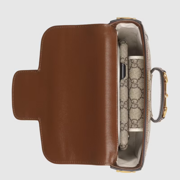 Túi Gucci Horsebit 1955 Mini GG Supreme Canvas 658574-HUHHG-8565 - Ảnh 5