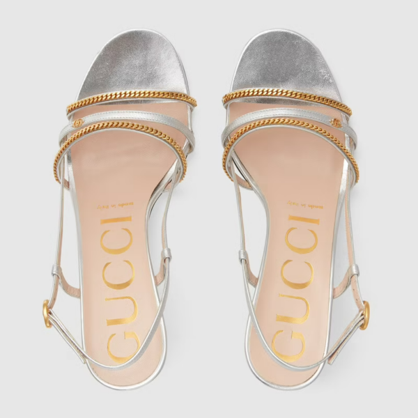 Giày Gucci Women's Sandal with Chains 659196-B8B00-8106 - Ảnh 4