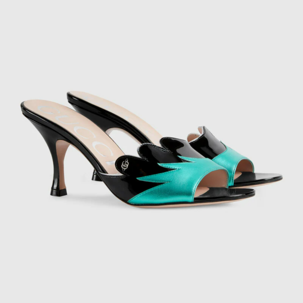 Giày Gucci Women's Scalloped Slide Sandal ‎659285-1XX70-3671 - Ảnh 3