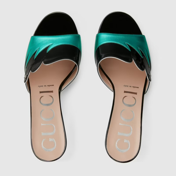 Giày Gucci Women's Scalloped Slide Sandal ‎659285-1XX70-3671 - Ảnh 2