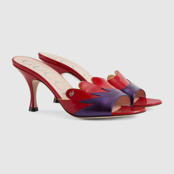 Giày Gucci Women's Scalloped Slide Sandal ‎659285-1XX70-5281 - Ảnh 3