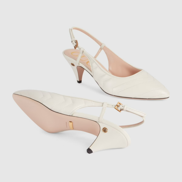 Giày Gucci Women's Matelassé Sling Back 659471-BKO00-9050 - Ảnh 5