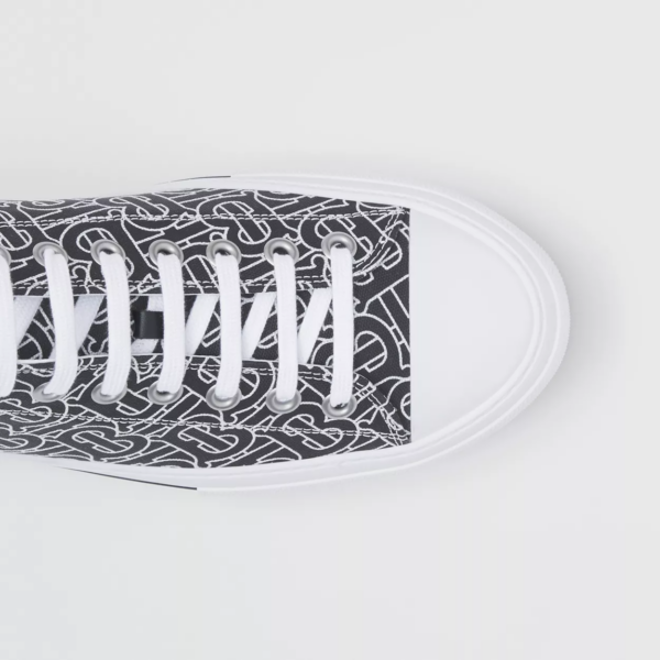 Giày Burberry Monogram Print Cotton 'Black White' 80498801 - Ảnh 6