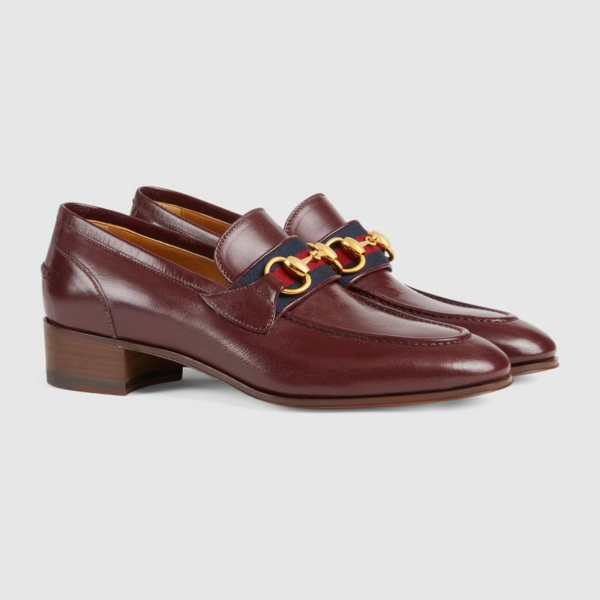 Giày Gucci Loafer With Horsebit And Web Deep Red 660819-0G0P0-6160 - Ảnh 5