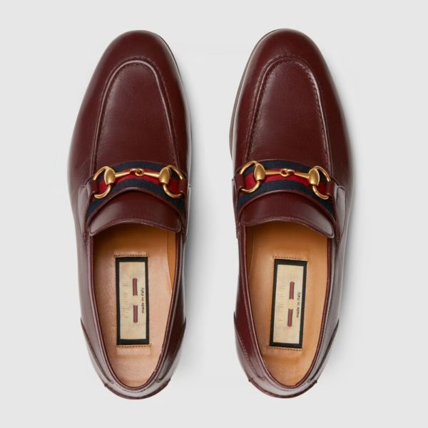 Giày Gucci Loafer With Horsebit And Web Deep Red 660819-0G0P0-6160 - Ảnh 4