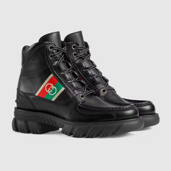 Giay Gucci Men's Ankle Boot With Interlocking G 'Black' ‎663368-DTNE0-1080
