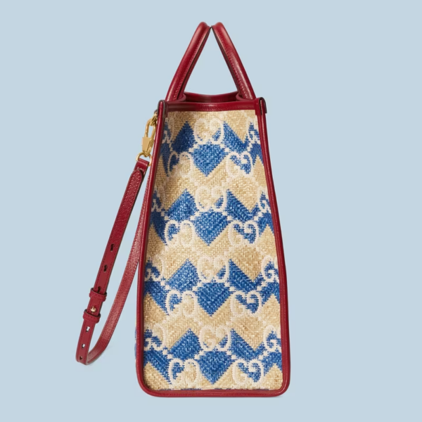 Tui Gucci Chevron Striped Tote 'Blue Beige GG' 663709-UYFMG-8822