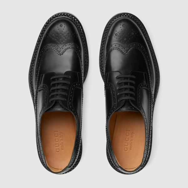 Giày Gucci Men's Lace-up Shoe with Brogue Details ‎669830-0GQ00-1000 - Ảnh 3