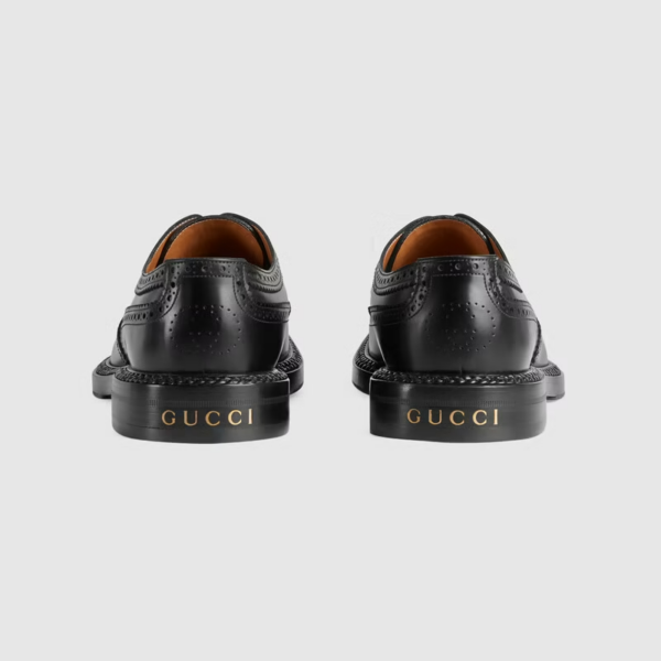 Giày Gucci Men's Lace-up Shoe with Brogue Details ‎669830-0GQ00-1000 - Ảnh 6