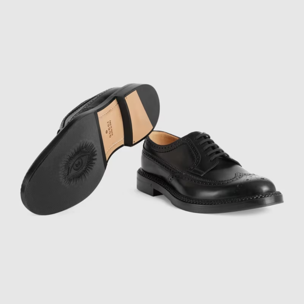 Giày Gucci Nam Brogue Details 'Black' 6698300GQ001000 - Ảnh 5
