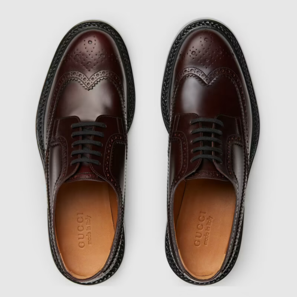 Giày Gucci Men's Lace-up Shoe with Brogue Details 669830-0GQ00-6004 - Ảnh 3