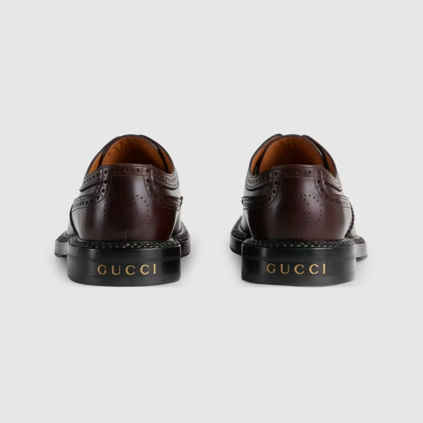 Giày Gucci Men's Lace-up Shoe with Brogue Details 669830-0GQ00-6004 - Ảnh 6