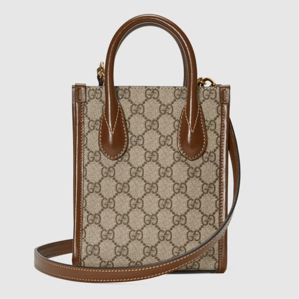 Túi Gucci Mini Tote With Interlocking G Beige And Brown Leather 671623-92TCG-8563 - Ảnh 3