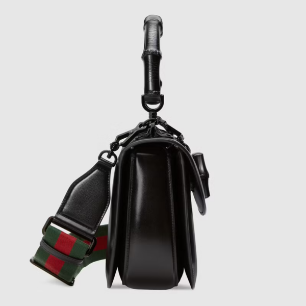 Túi Gucci Medium Top Handle With Bamboo Black Leather ‎672206-10ODP-1060 - Ảnh 5