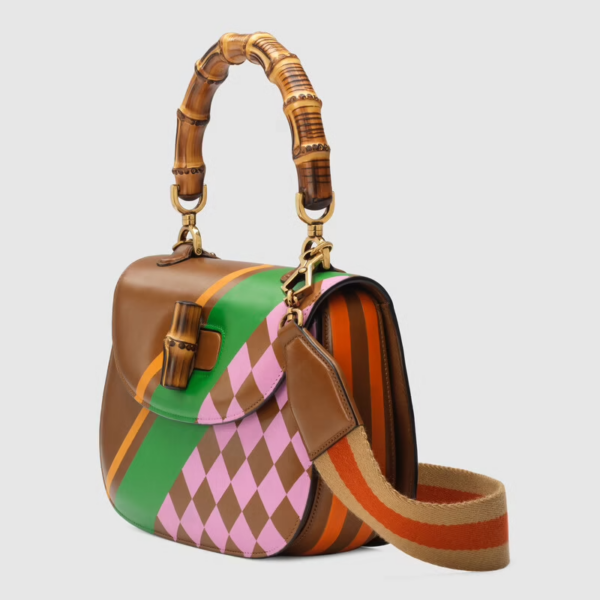 Túi Gucci Medium Top Handle With Bamboo Brown 672206-UQBBT-2674 - Ảnh 6