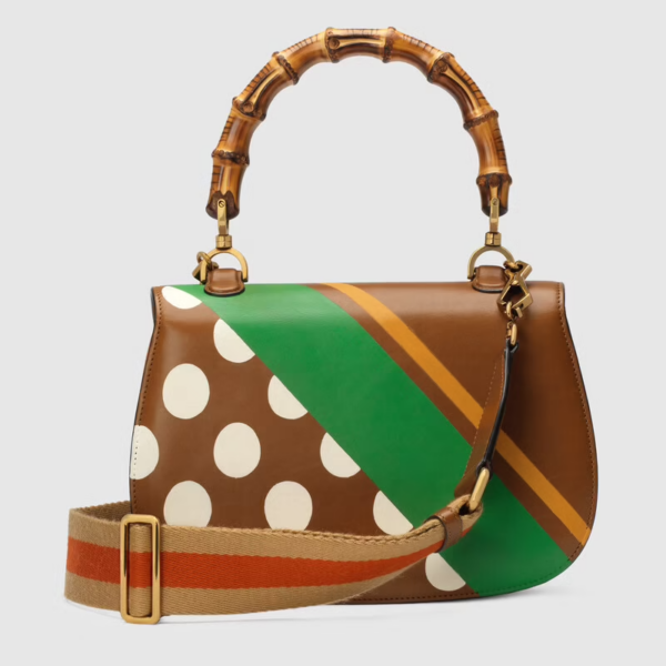 Túi Gucci Medium Top Handle With Bamboo Brown 672206-UQBBT-2674 - Ảnh 5