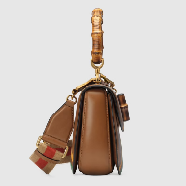 Túi Gucci Medium Top Handle With Bamboo Brown 672206-UQBBT-2674 - Ảnh 4