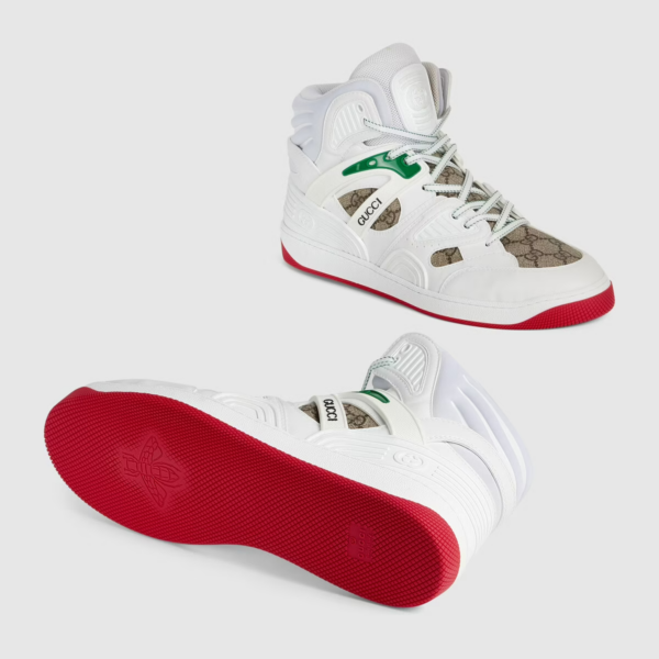Giày Gucci Men's Basket Sneaker With Interlocking G 673077-2SHG0-9076 - Ảnh 5