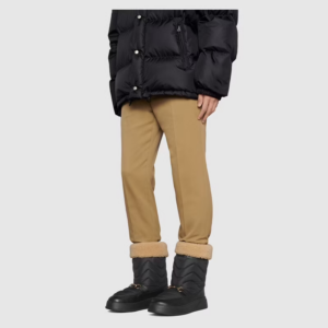 Alternative view of Giày Gucci Chevron Boot With Horsebit Black Leather Trim 673124-UFR20-1061