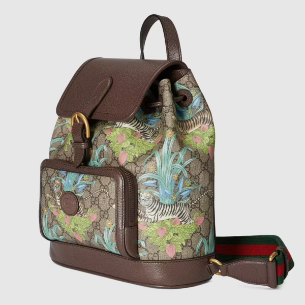 Balo Gucci Tiger GG Beige And Brown Leather ‎674147-UTBDC-9885 - Ảnh 4