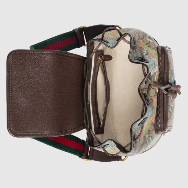 Balo Gucci Tiger GG Beige And Brown Leather ‎674147-UTBDC-9885 - Ảnh 2
