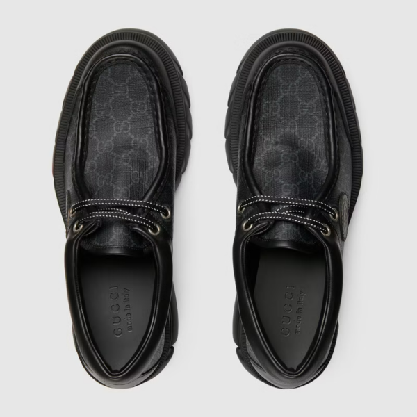 Giày Gucci Men's Lace-up with Interlocking G 674367-96GD0-1000 - Ảnh 3