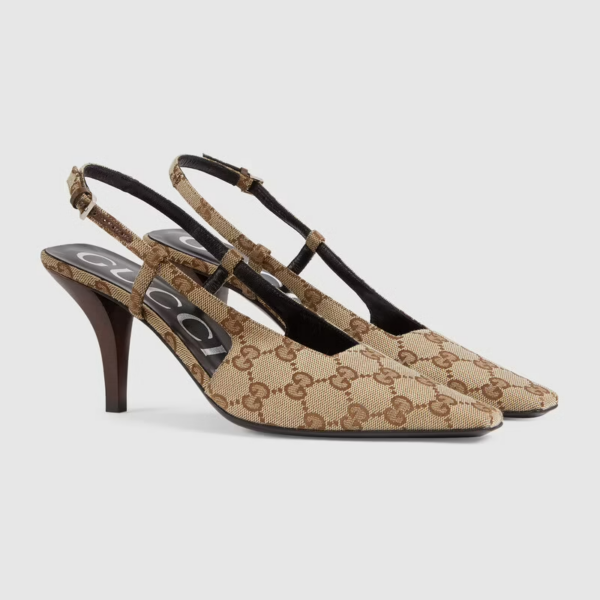 Giày Gucci Women's GG Slingback Pump ‎675420-KY980-9763 - Ảnh 4
