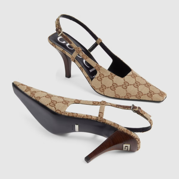 Giày Gucci Women's GG Slingback Pump ‎675420-KY980-9763 - Ảnh 2