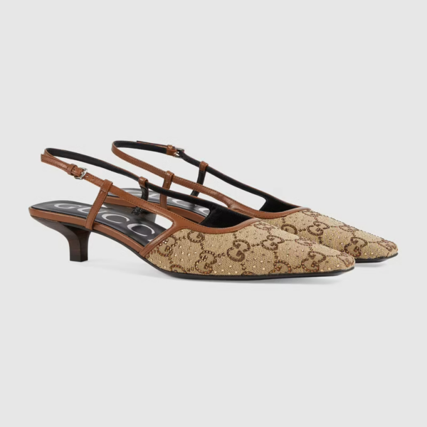 Giày Gucci Gucci Women's GG Slingback Pump ‎675441-9SF10-2583 - Ảnh 4