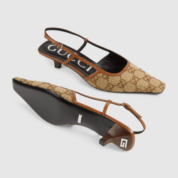 Giày Gucci Gucci Women's GG Slingback Pump ‎675441-9SF10-2583 - Ảnh 5