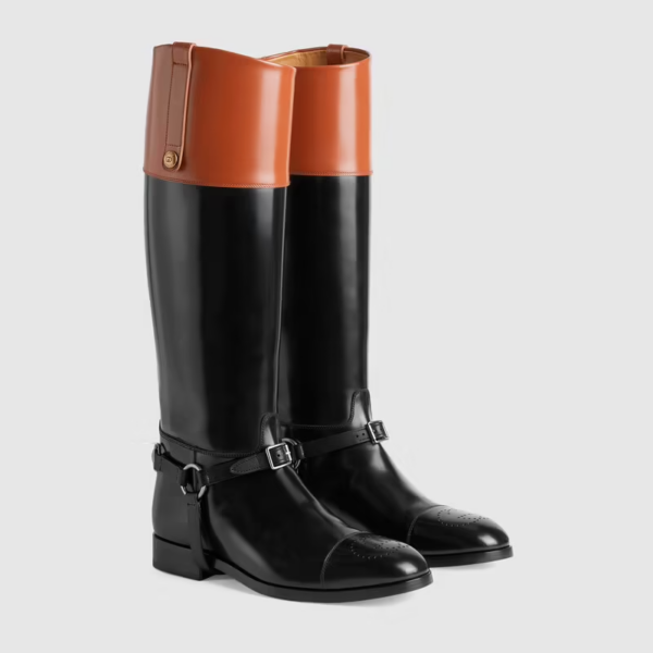 Giày Gucci Knee High Boot With Harness Black ‎675655-DS8J0-1079 - Ảnh 5